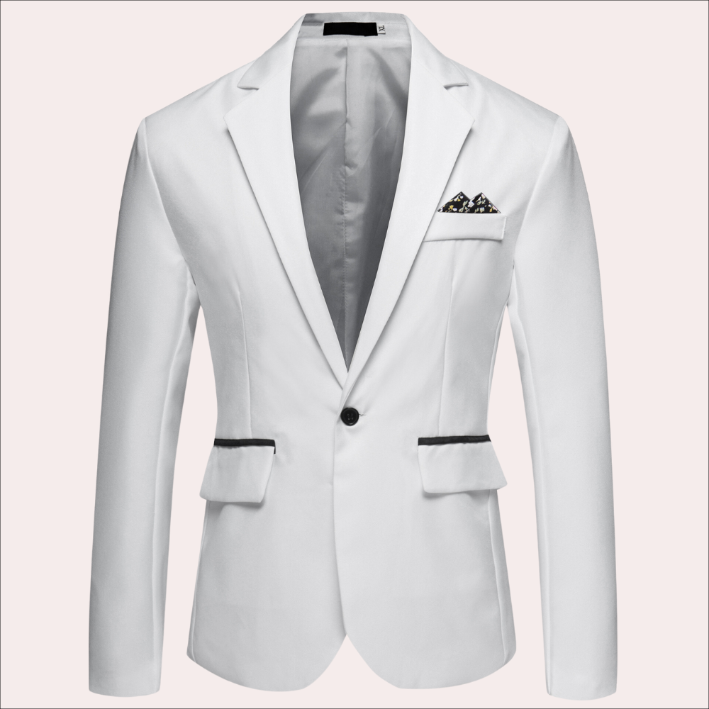 Men's Tailored Single Breasted Blazer - Lightweight Fabric, Classic Fit, Formal Suit Jacket for Business and Events
