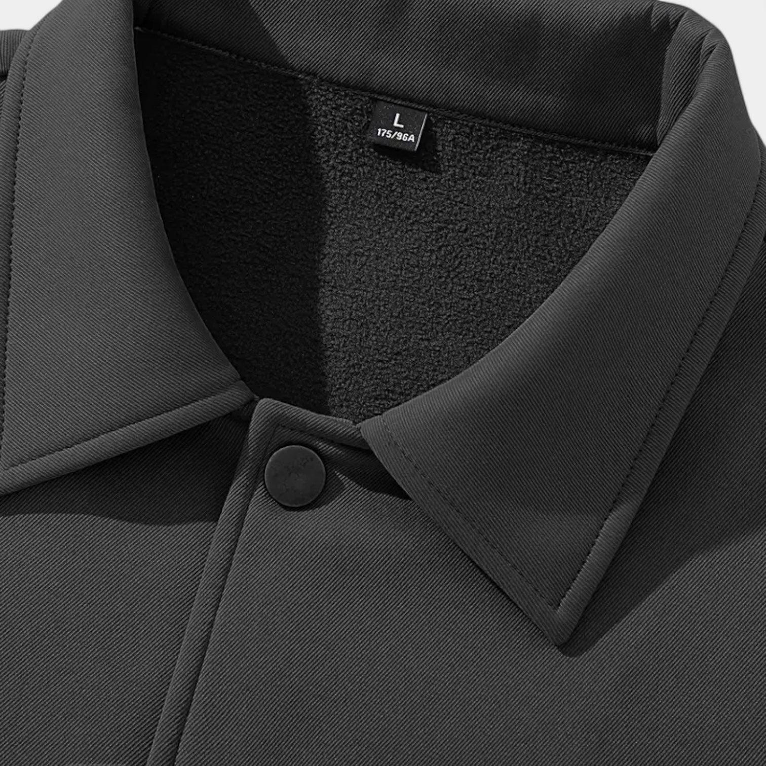 Men's Waterproof Twill Harrington Jacket with Fleece Lining for Casual and Outdoor Use