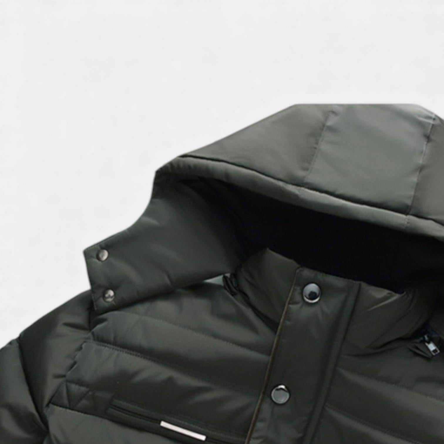 Men's Winter Puffer Coat with Fleece Lining | Longline Design for Cold Weather Outdoor Activities