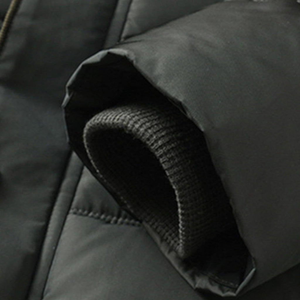 Men's Winter Puffer Coat with Fleece Lining | Longline Design for Cold Weather Outdoor Activities