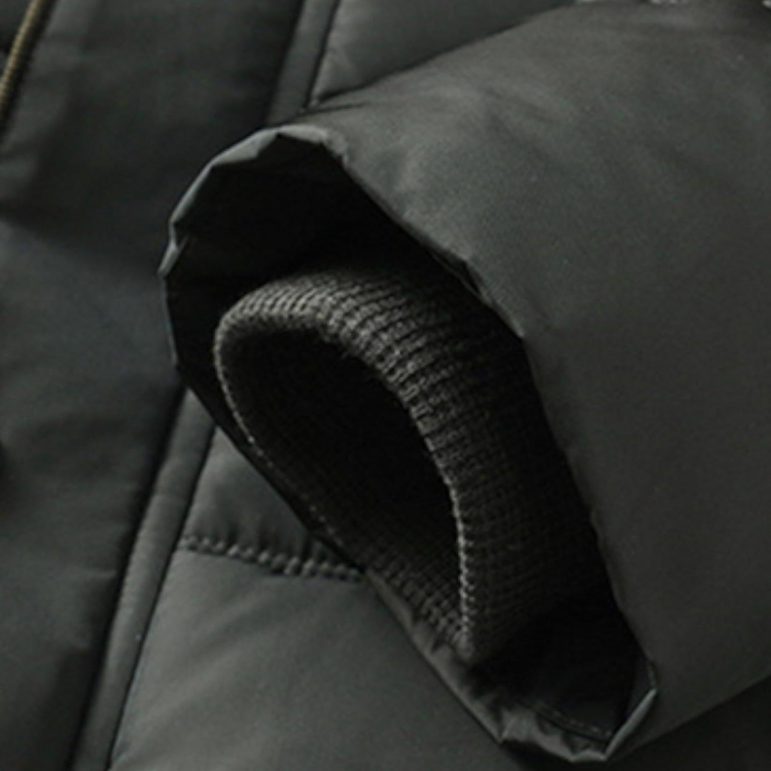 Men's Winter Puffer Coat with Fleece Lining | Longline Design for Cold Weather Outdoor Activities