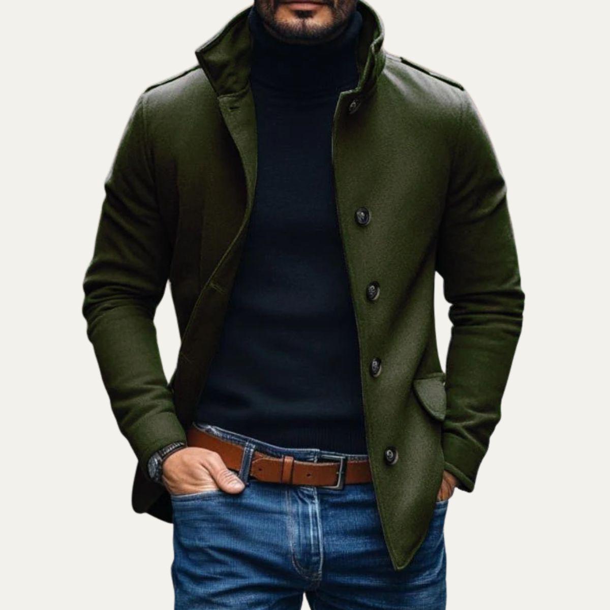 Men's Wool Tailored Overcoat | Classic Design for Formal and Casual Wear