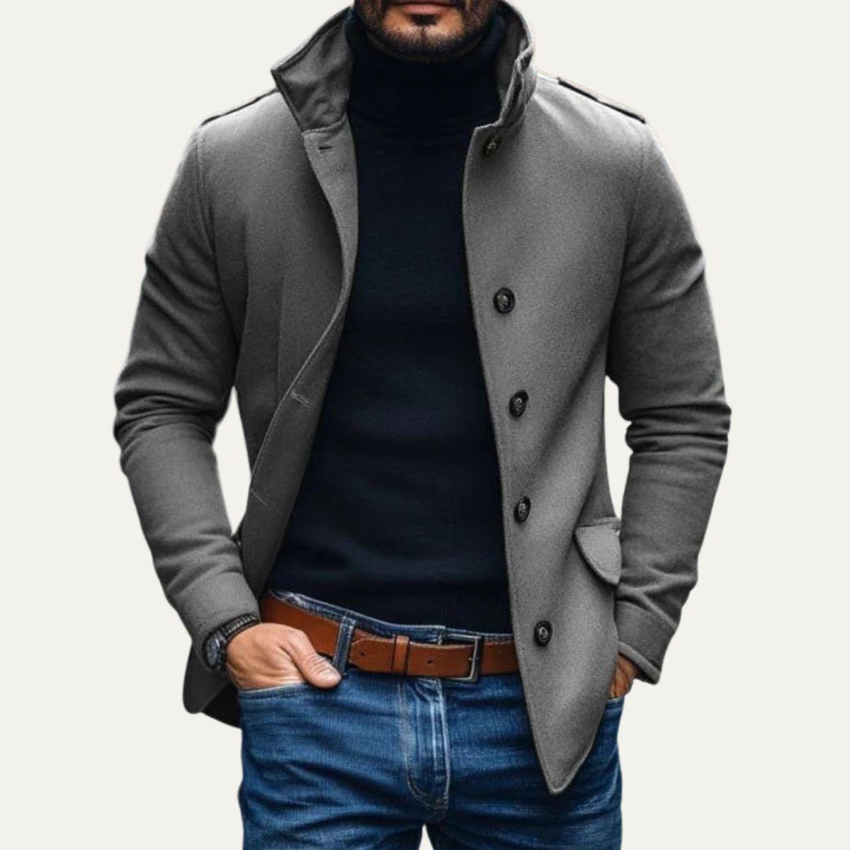 Men's Wool Tailored Overcoat | Classic Design for Formal and Casual Wear