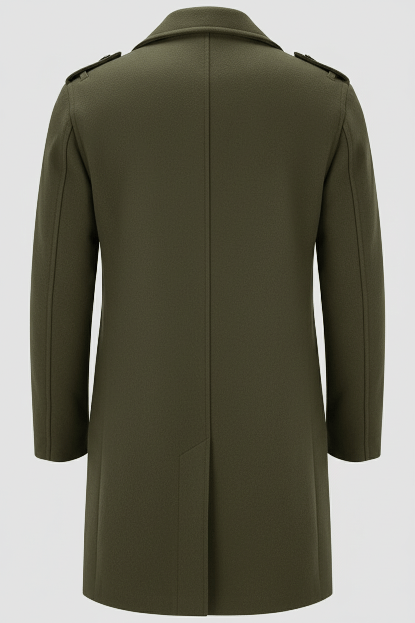 Men's Wool Trench Coat - Tailored Fit, Classic Design for Formal and Casual Wear