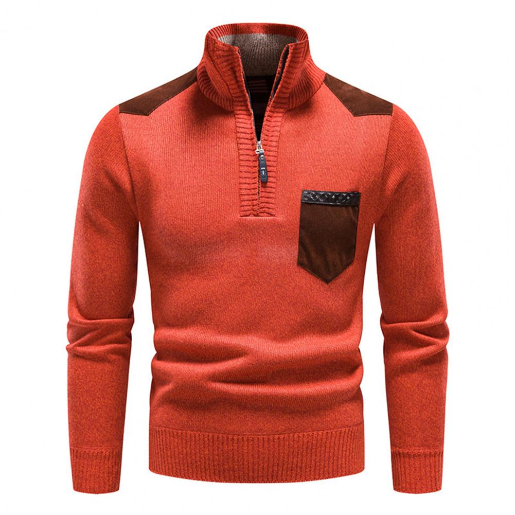Men's Knit Zip Sweater with Pocket | Comfortable Casual Wear for Everyday Style