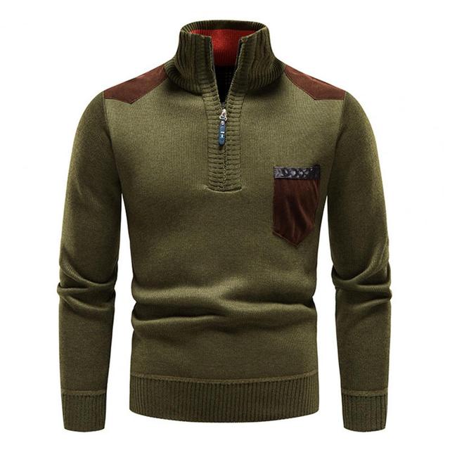 Men's Knit Zip Sweater with Pocket | Comfortable Casual Wear for Everyday Style