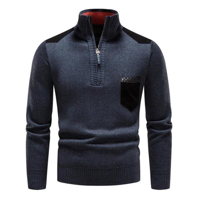 Men's Knit Zip Sweater with Pocket | Comfortable Casual Wear for Everyday Style