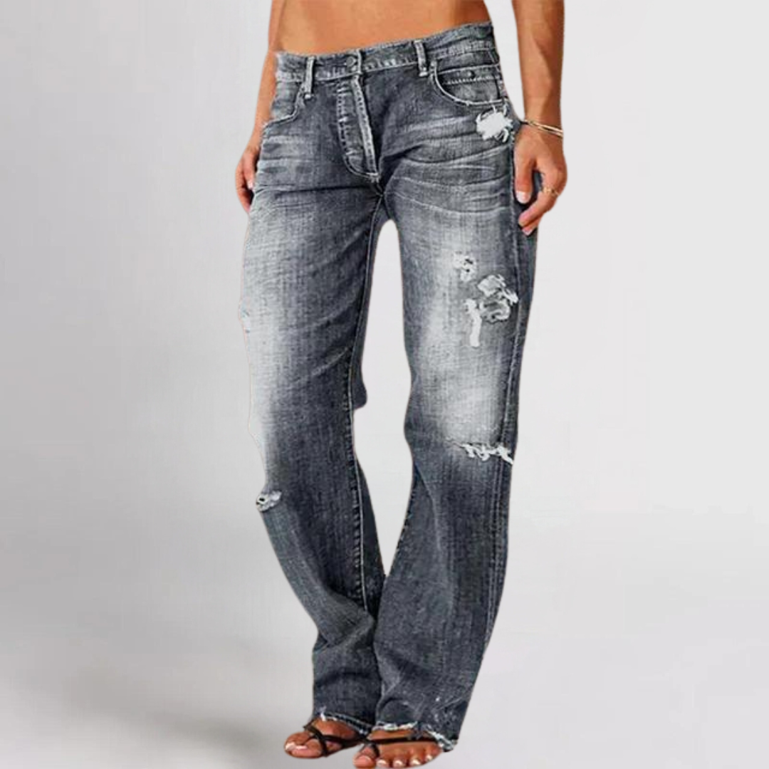 Mid Rise Straight Leg Jeans for Women | Comfortable Denim | Casual Everyday Wear | Versatile Fit for All Occasions