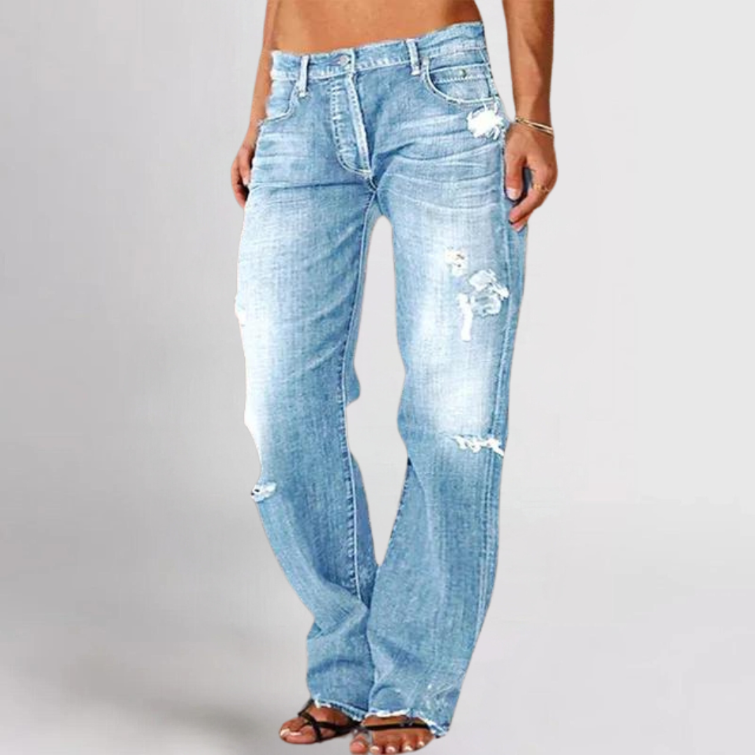 Mid Rise Straight Leg Jeans for Women | Comfortable Denim | Casual Everyday Wear | Versatile Fit for All Occasions