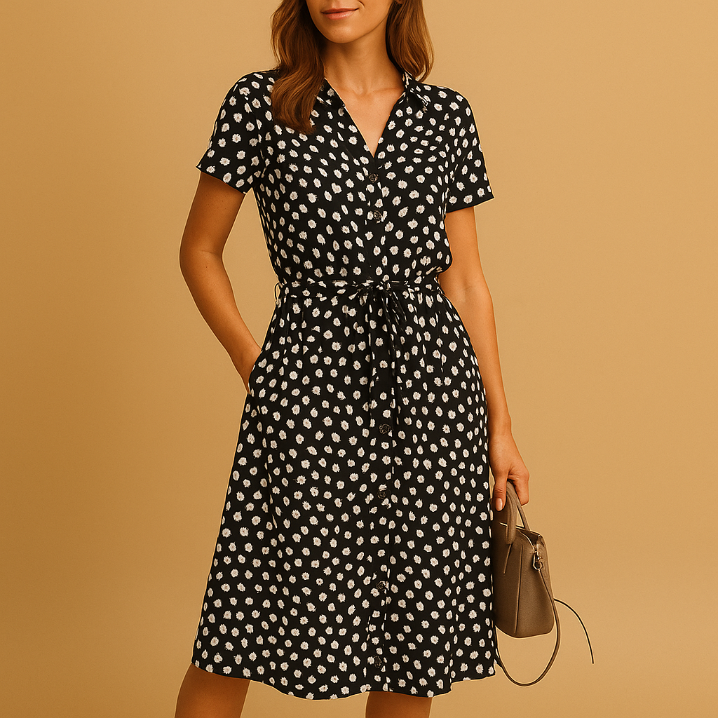 Floral Print Midi Summer Dress in Lightweight Fabric for Casual Wear
