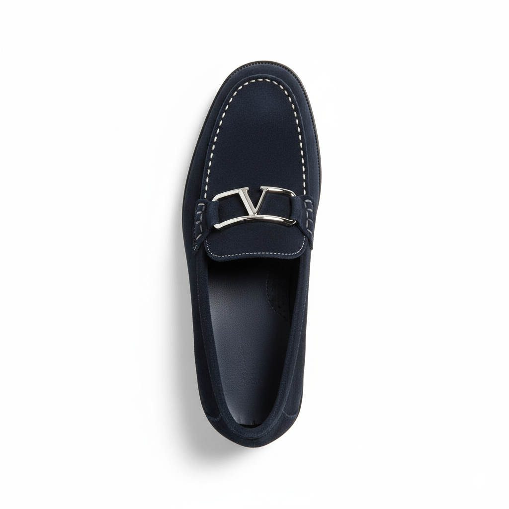 Navy Blue Suede Loafers for Men | Casual Slip-On Shoes | Comfortable Everyday Footwear
