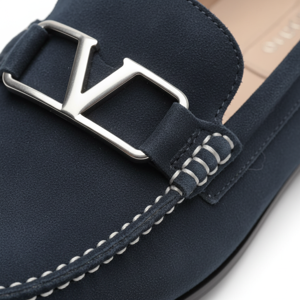 Navy Blue Suede Loafers for Men | Casual Slip-On Shoes | Comfortable Everyday Footwear