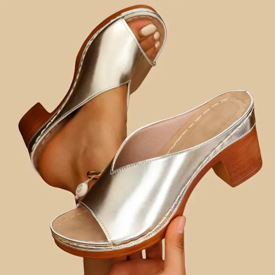 Orthopaedic High Heel Sandals | Chunky Design | Comfortable Women's Footwear for Everyday Wear