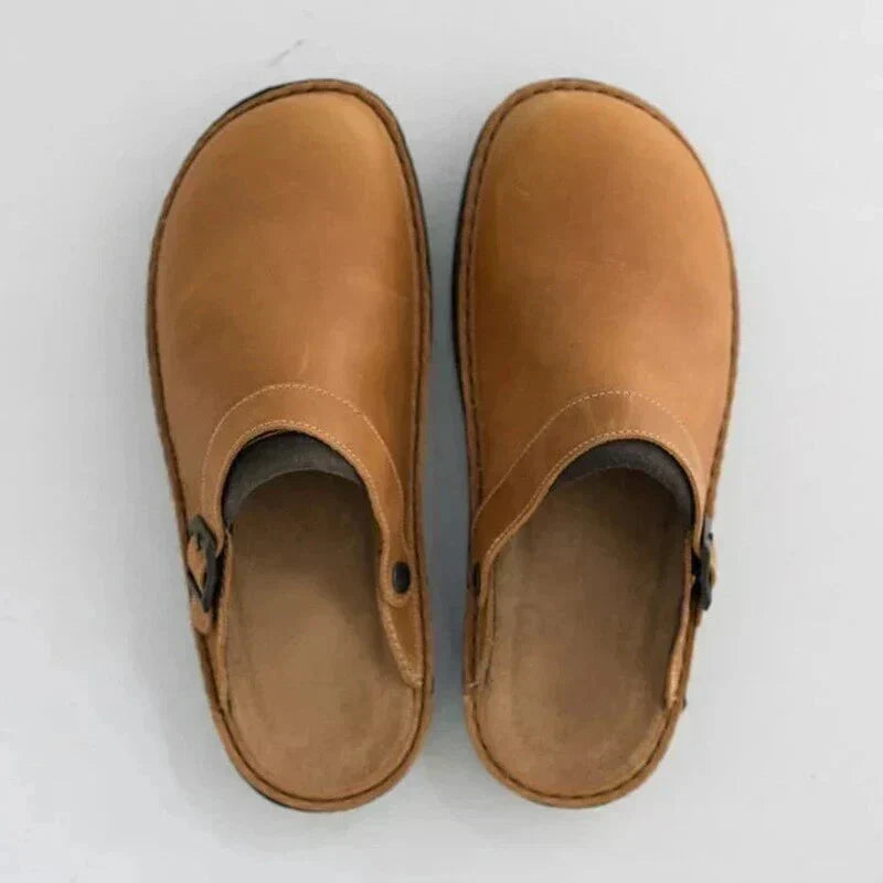 Orthopaedic Leather Slip-On Shoes for Everyday Comfort and Support - Casual Footwear for Men and Women