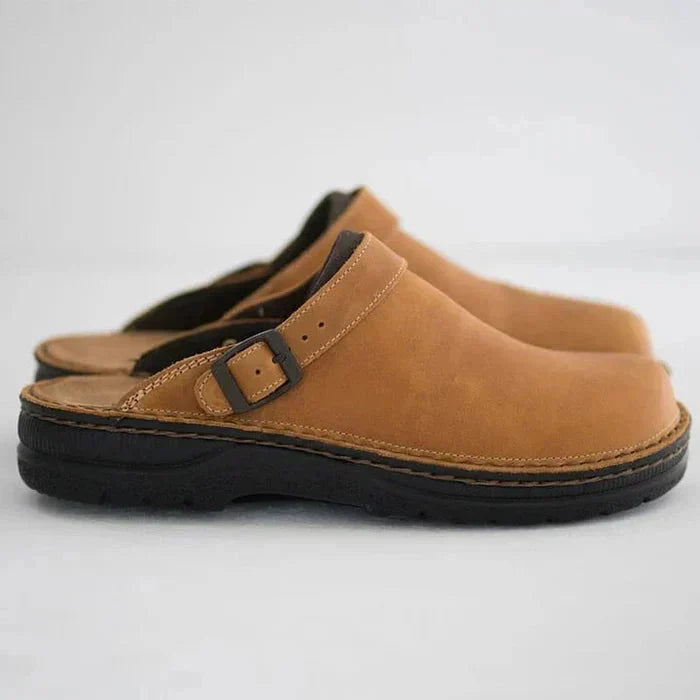Orthopaedic Leather Slip-On Shoes for Everyday Comfort and Support - Casual Footwear for Men and Women