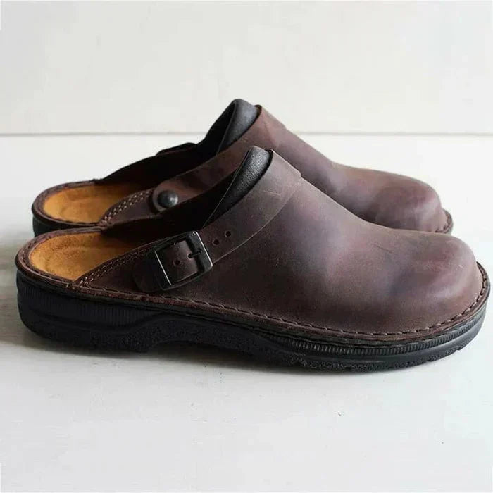 Orthopaedic Leather Slip-On Shoes for Everyday Comfort and Support - Casual Footwear for Men and Women