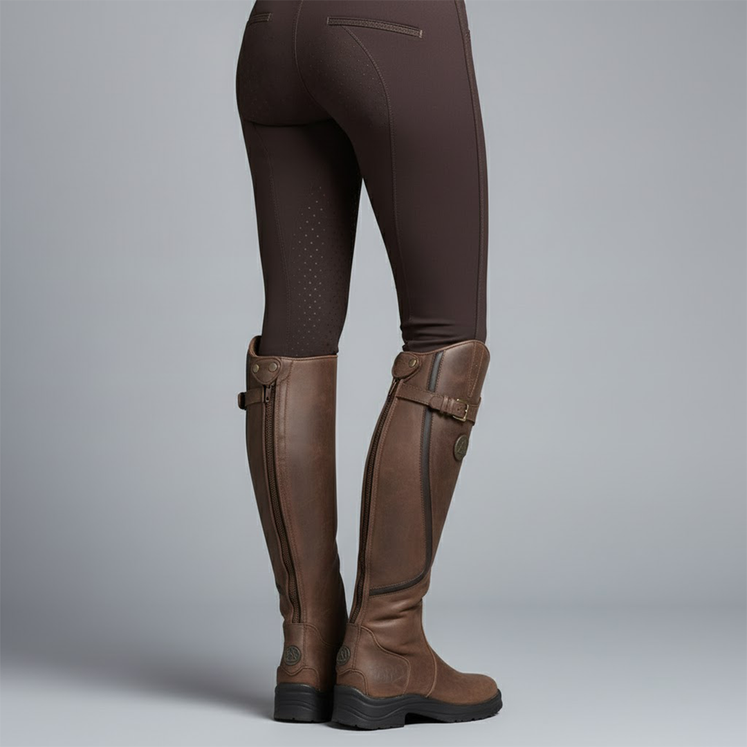 Leather Orthopaedic Riding Boots - Comfortable and Durable Design for Outdoor Equestrian Use