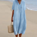 Relaxed Fit Midi Dress in Soft Fabric - Comfortable Casual Dress for Women, Perfect for Everyday Wear