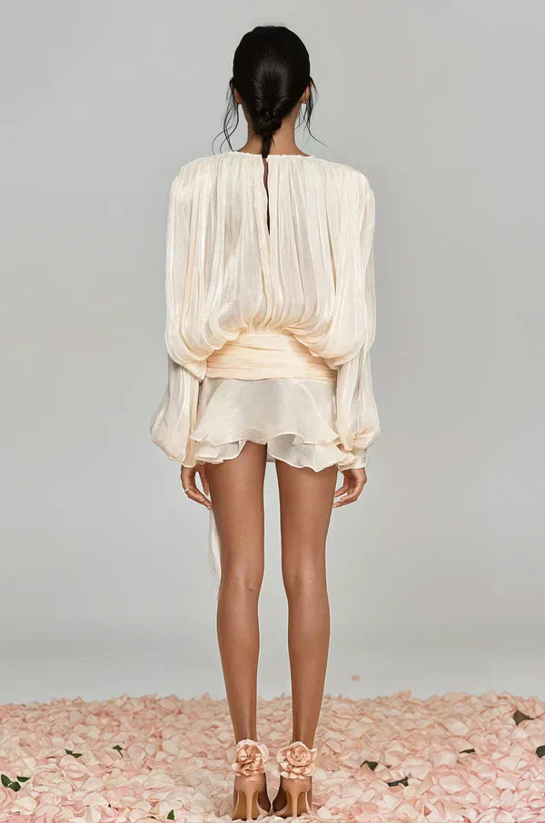 Ruffle Mini Dress in Lightweight Fabric - Casual Summer Dress for Women - Ideal for Parties and Outings