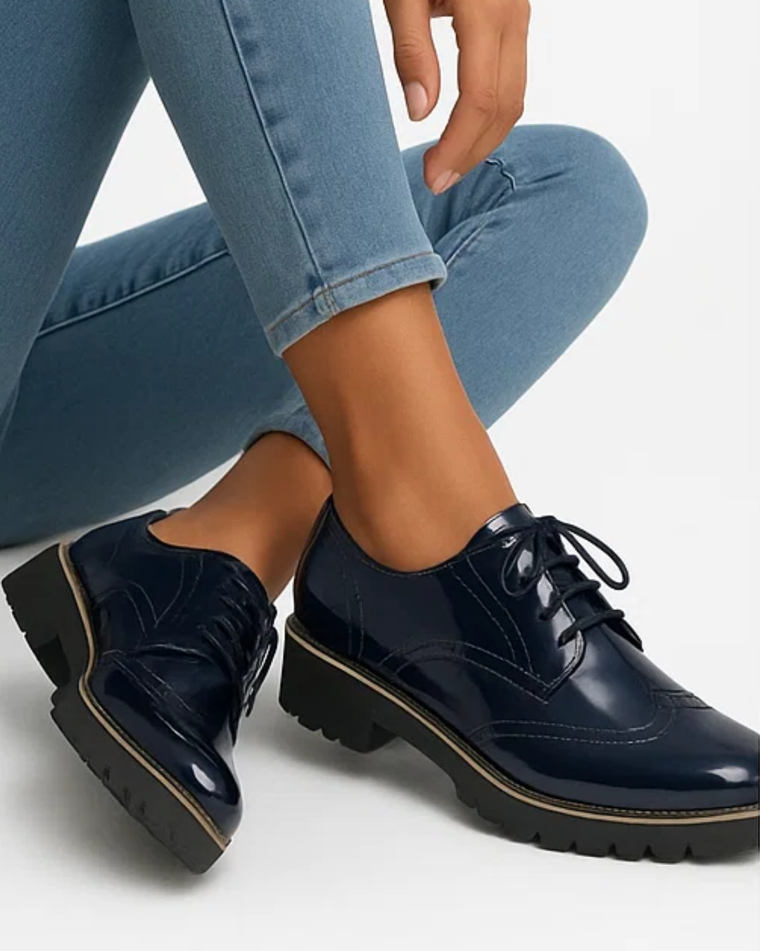 Shiny Casual Lace-Up Shoes for Women | Stylish Everyday Footwear