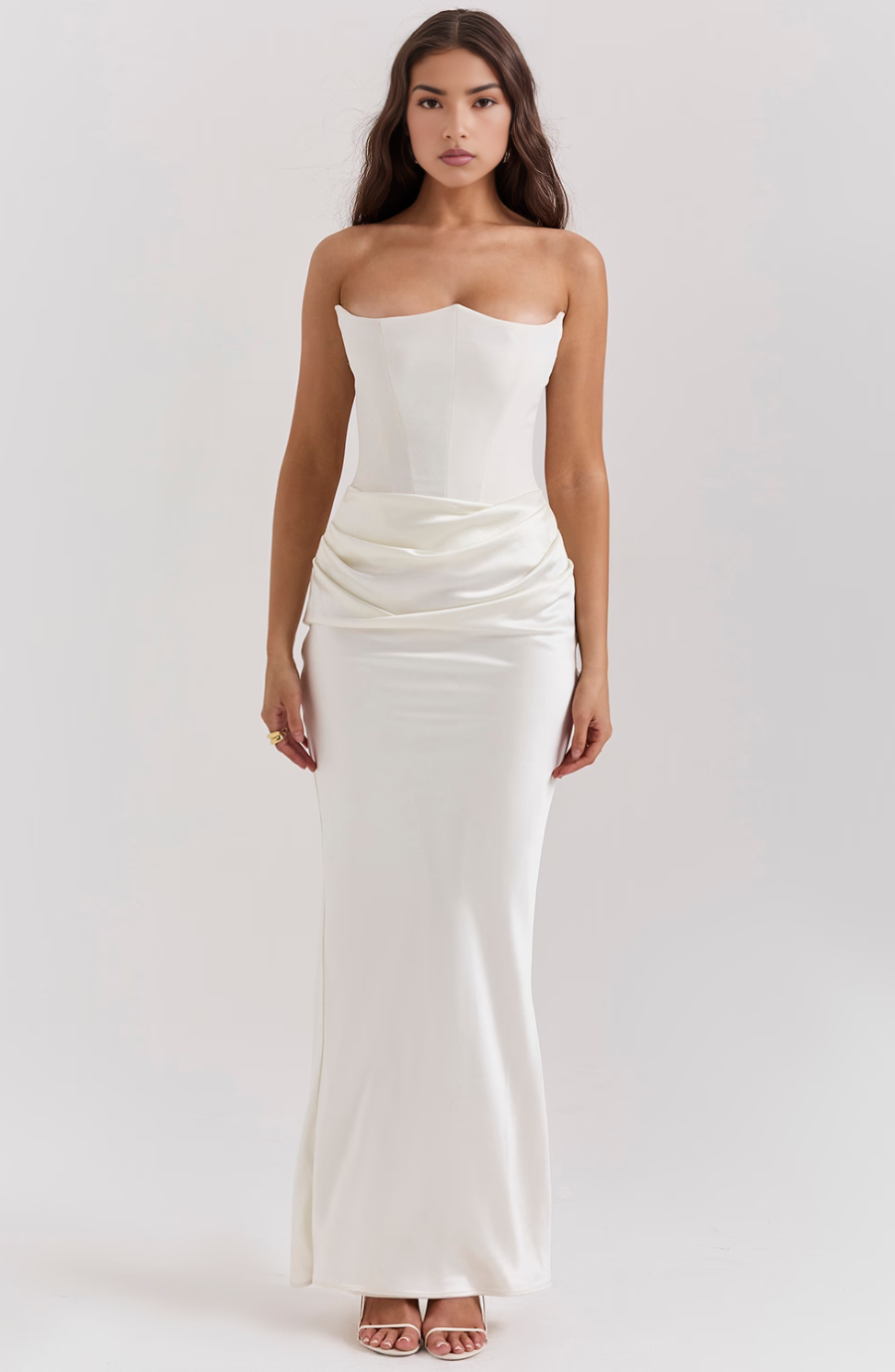 Strapless Bodycon Maxi Dress in Soft Fabric | Elegant Evening Wear for Women | Form-Fitting Design