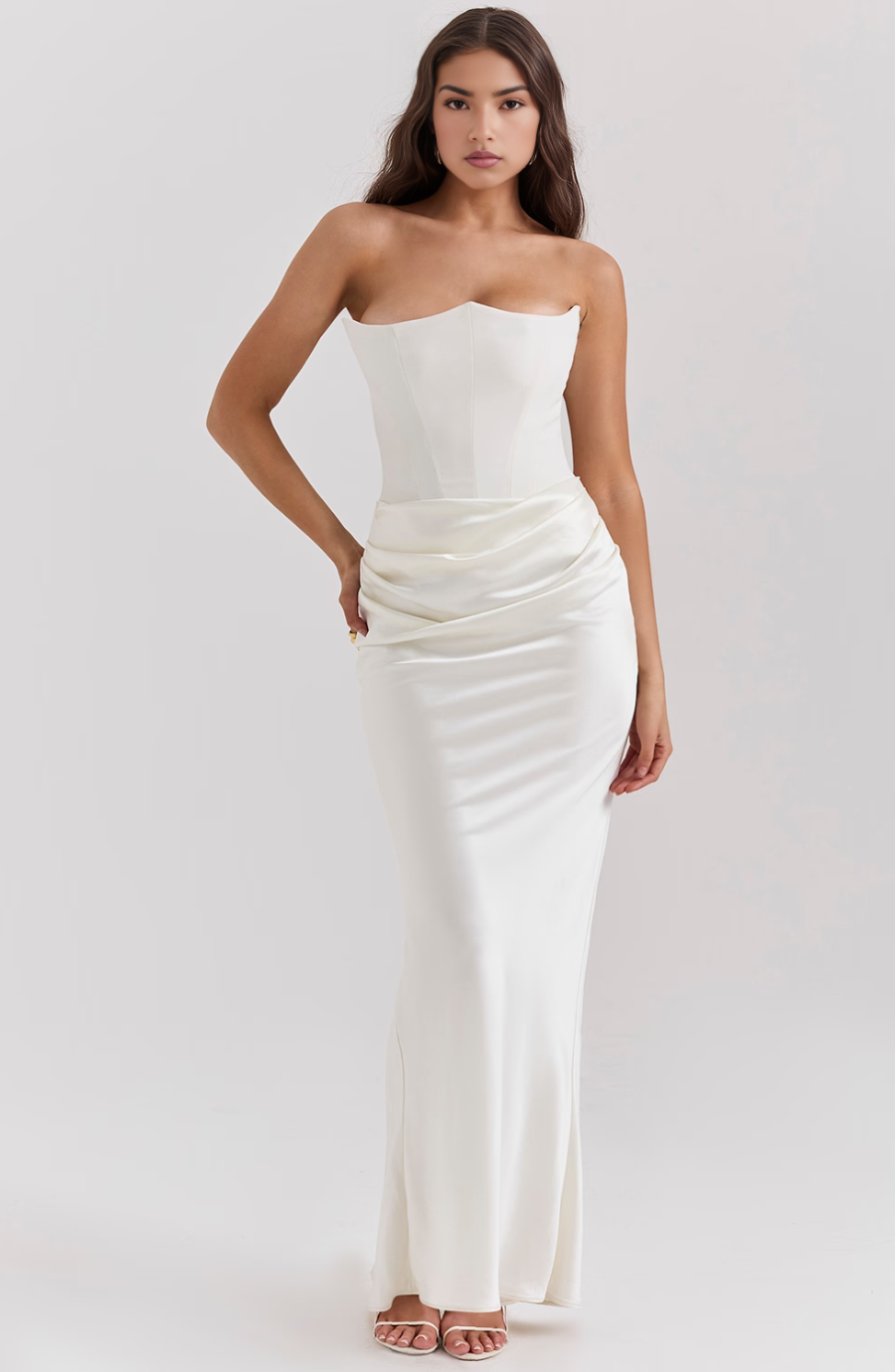 Strapless Bodycon Maxi Dress in Soft Fabric | Elegant Evening Wear for Women | Form-Fitting Design