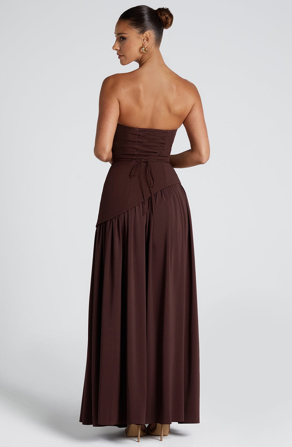 Strapless Maxi Dress in Lightweight Fabric for Summer Events and Casual Outings