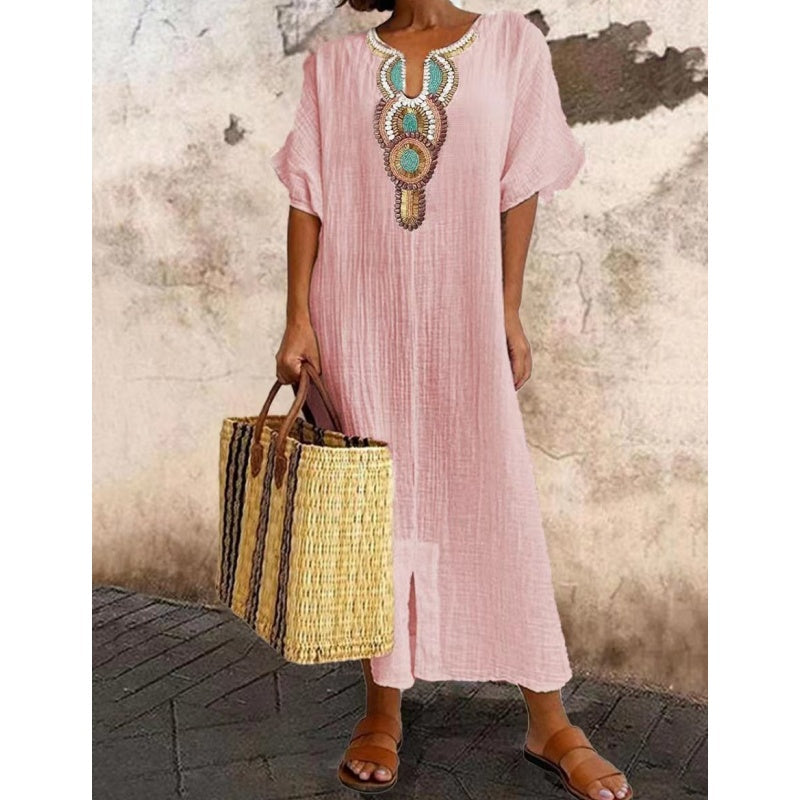 Lightweight Cotton Summer Maxi Dress - Sleeveless Casual Beachwear for Women