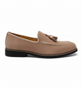 Taupe Suede Loafers for Men - Casual Tassel Design for Everyday Wear