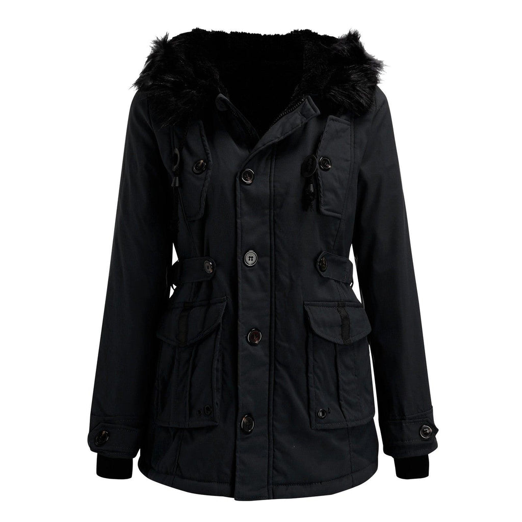 Thick Hooded Parka Coat for Women | Cold Weather Outerwear in Ruby