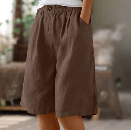 Casual Women's Wide Shorts | Lightweight Cotton Blend | Relaxed Fit | Ideal for Everyday Wear