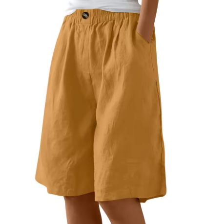Casual Women's Wide Shorts | Lightweight Cotton Blend | Relaxed Fit | Ideal for Everyday Wear