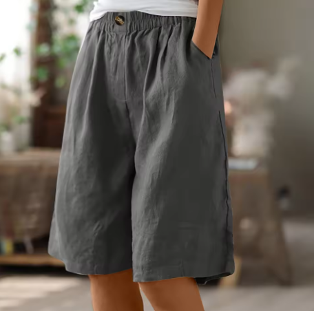 Casual Women's Wide Shorts | Lightweight Cotton Blend | Relaxed Fit | Ideal for Everyday Wear