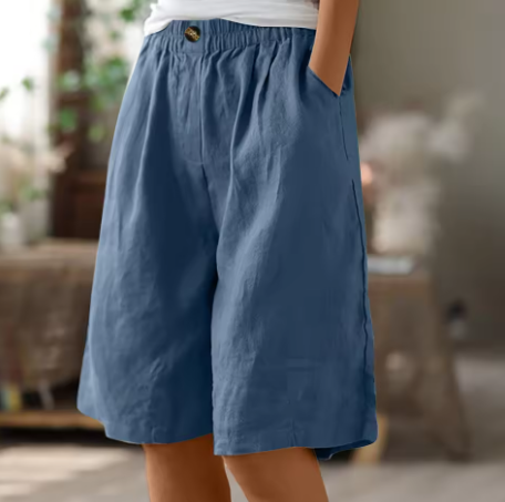 Casual Women's Wide Shorts | Lightweight Cotton Blend | Relaxed Fit | Ideal for Everyday Wear