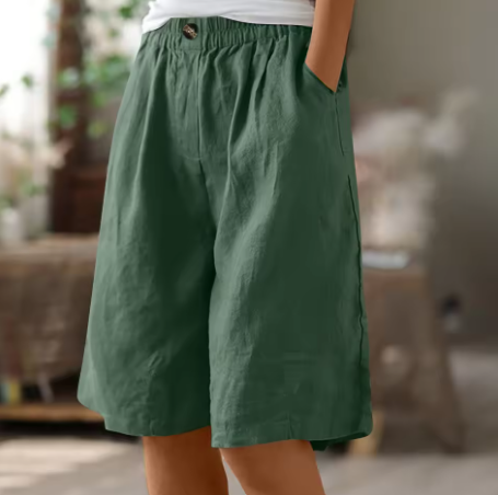 Casual Women's Wide Shorts | Lightweight Cotton Blend | Relaxed Fit | Ideal for Everyday Wear