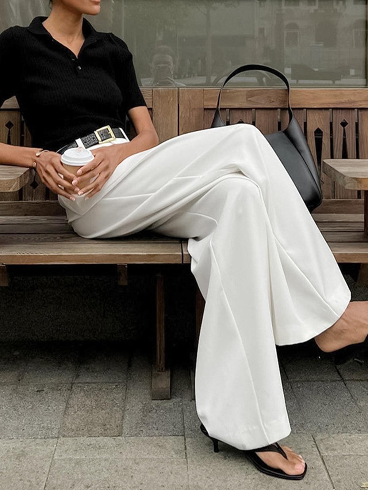 Wide-Leg Trousers for Women | Comfortable Fabric | Relaxed Fit | Office and Casual Wear