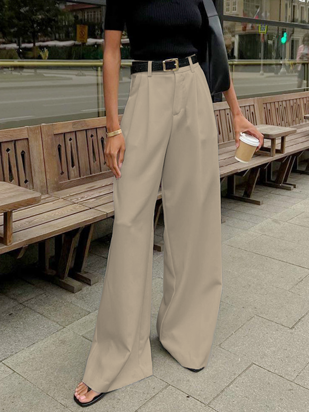 Wide-Leg Trousers for Women | Comfortable Fabric | Relaxed Fit | Office and Casual Wear