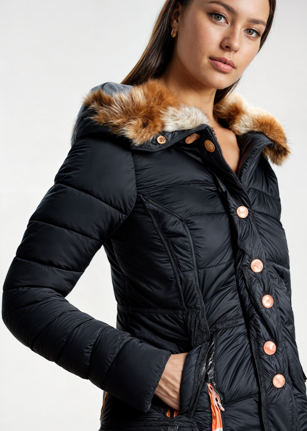 Women's Faux Fur Black Coat - Stylish Winter Outerwear for Cold Weather Fashion