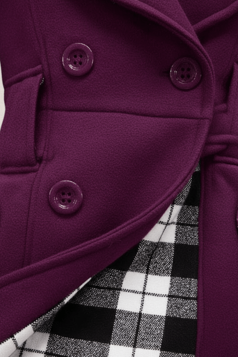 Women's Wool Blend Double-Breasted Hooded Coat for Cold Weather Fashion and Warmth