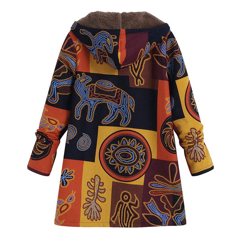 Floral Hooded Winter Coat for Women - Warm and Stylish Outerwear for Casual and Outdoor Use