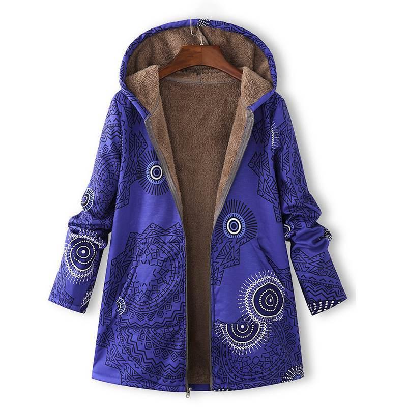 Floral Hooded Winter Coat for Women - Warm and Stylish Outerwear for Casual and Outdoor Use