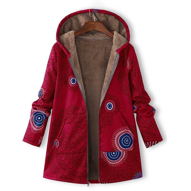 Floral Hooded Winter Coat for Women - Warm and Stylish Outerwear for Casual and Outdoor Use