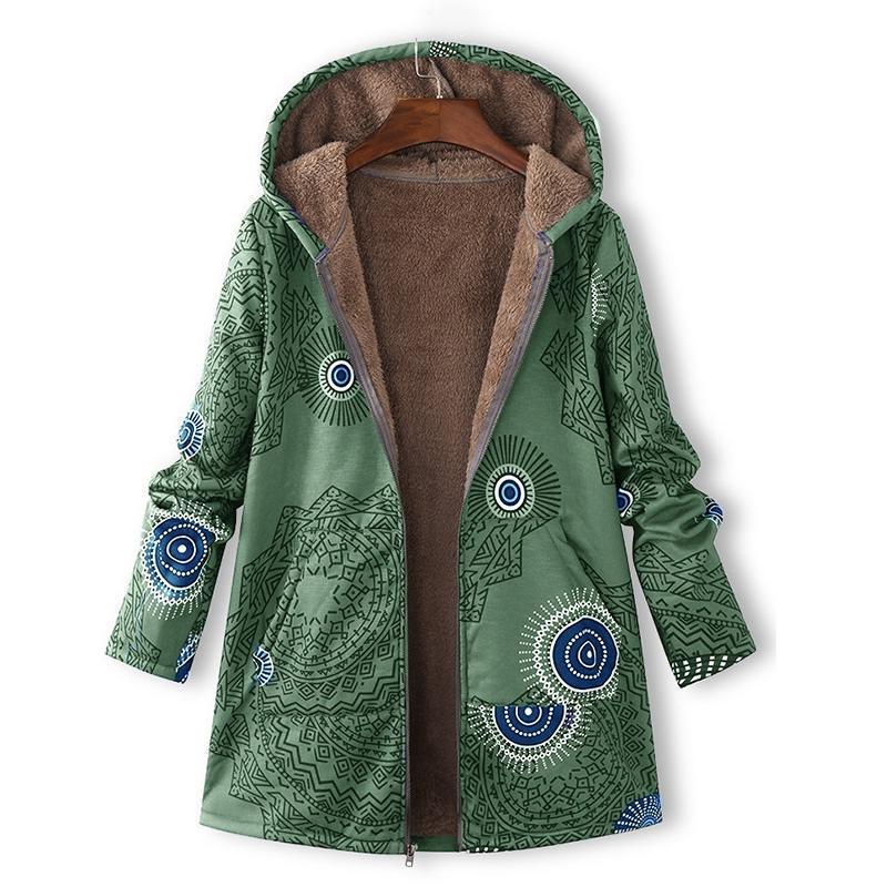 Floral Hooded Winter Coat for Women - Warm and Stylish Outerwear for Casual and Outdoor Use