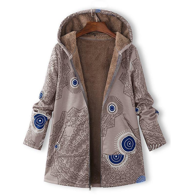 Floral Hooded Winter Coat for Women - Warm and Stylish Outerwear for Casual and Outdoor Use