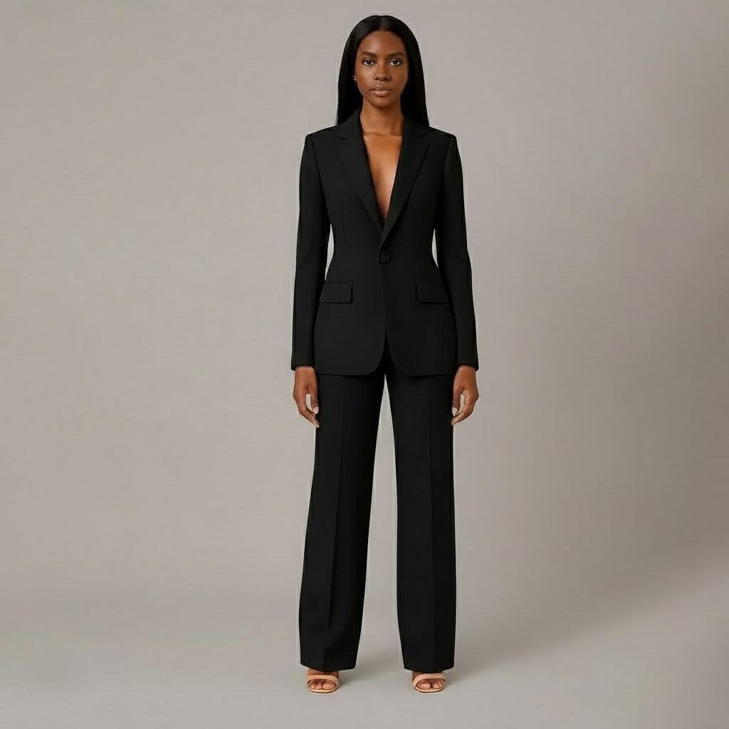 Women's Formal Suit Set - Tailored Blazer and Trousers - Office/Business Attire