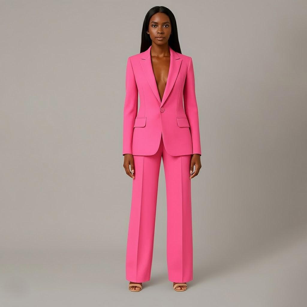 Women's Formal Suit Set - Tailored Blazer and Trousers - Office/Business Attire