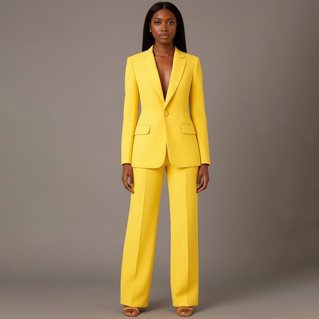 Women's Formal Suit Set - Tailored Blazer and Trousers - Office/Business Attire
