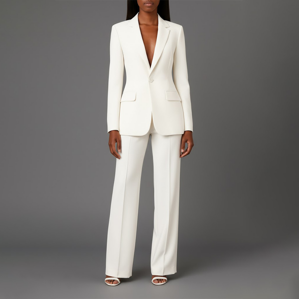 Women's Formal Suit Set - Tailored Blazer and Trousers - Office/Business Attire