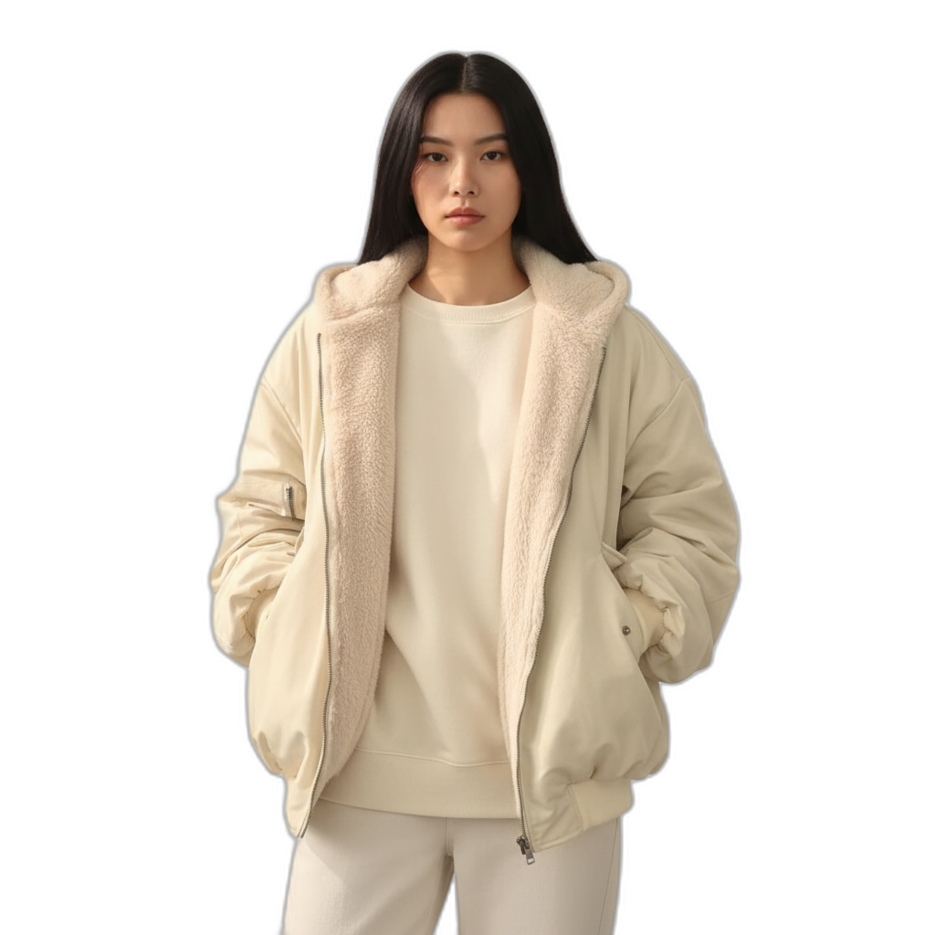 Women's Insulated Hooded Winter Jacket - Warm Short Coat for Cold Weather Protection and Outdoor Activities