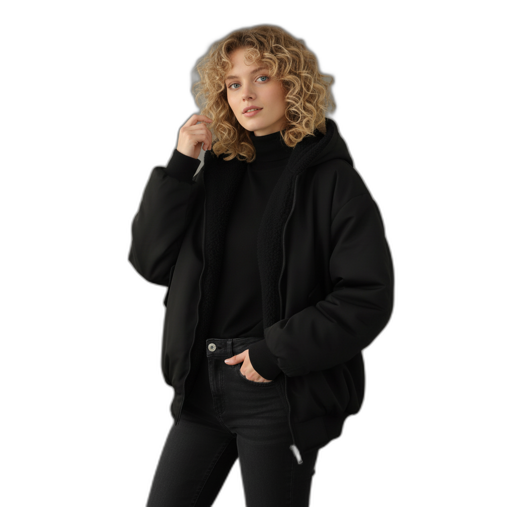 Women's Insulated Hooded Winter Jacket - Warm Short Coat for Cold Weather Protection and Outdoor Activities